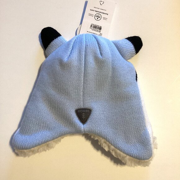 NWT Kombi Kids Toddlers The Sherpa Animal Knit Blue Hat Winter Beanie Warm - Picture 2 of 5